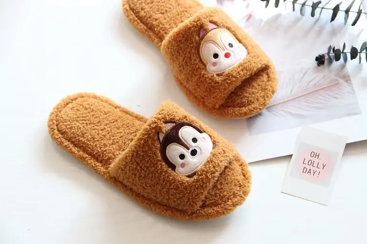 Non-Slip Indoor Plush Cute Animal Shoes For Girls