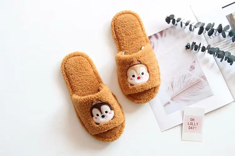 Non-Slip Indoor Plush Cute Animal Shoes For Girls