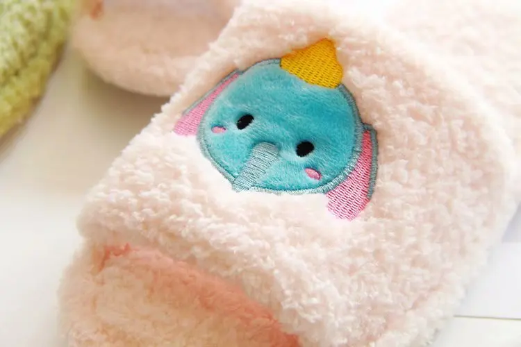 Non-Slip Indoor Plush Cute Animal Shoes For Girls