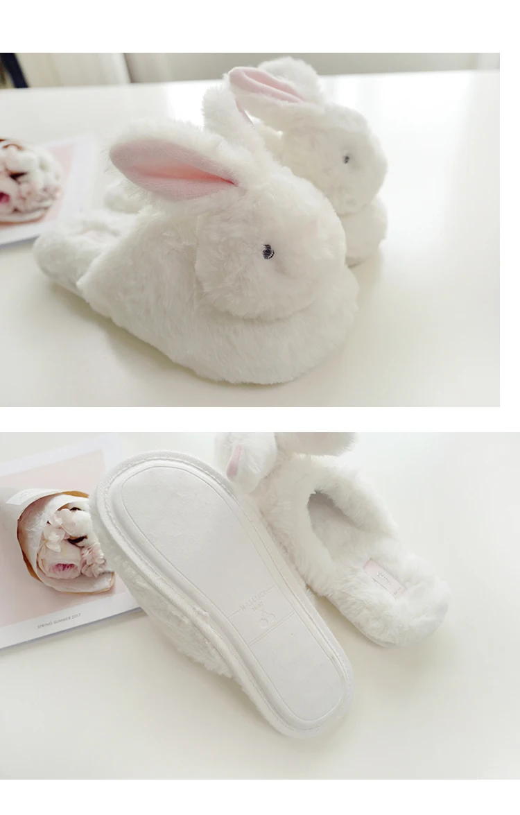 Rabbit Plush Indoor Bedroom Non-Slip Shoes 