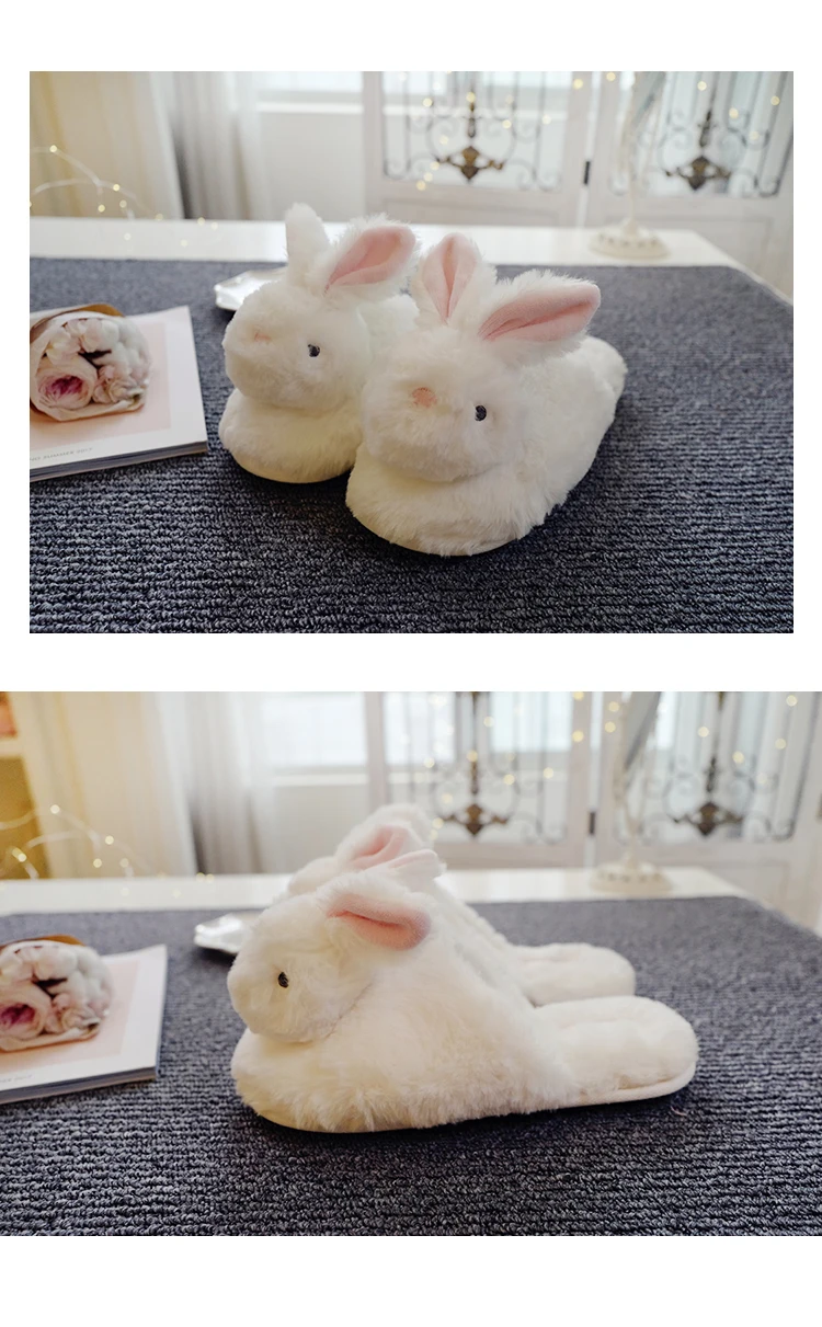 Rabbit Plush Indoor Bedroom Non-Slip Shoes 