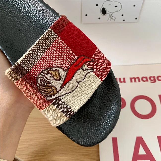 Dog Pug Animal Rubber Slip On Kawaii Cartoon Slippers