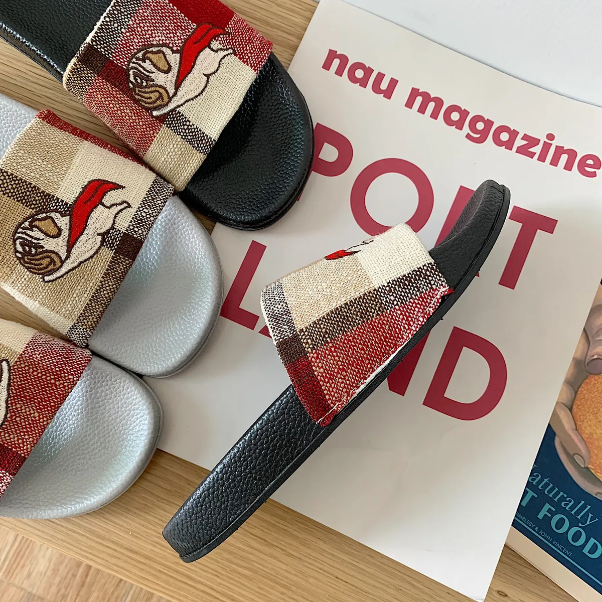 Dog Pug Animal Rubber Slip On Kawaii Cartoon Slippers