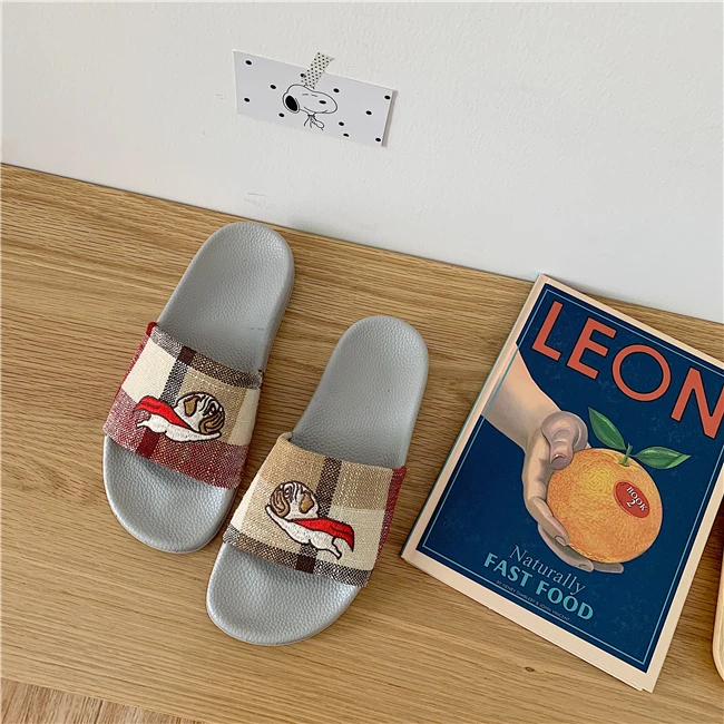 Dog Pug Animal Rubber Slip On Kawaii Cartoon Slippers