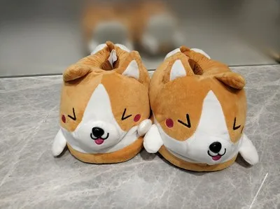 Shiba Inu Corgi Warm Floor Indoor Slippers Shoes