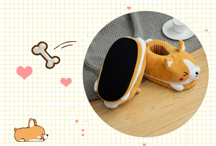 Shiba Inu Corgi Warm Floor Indoor Slippers Shoes