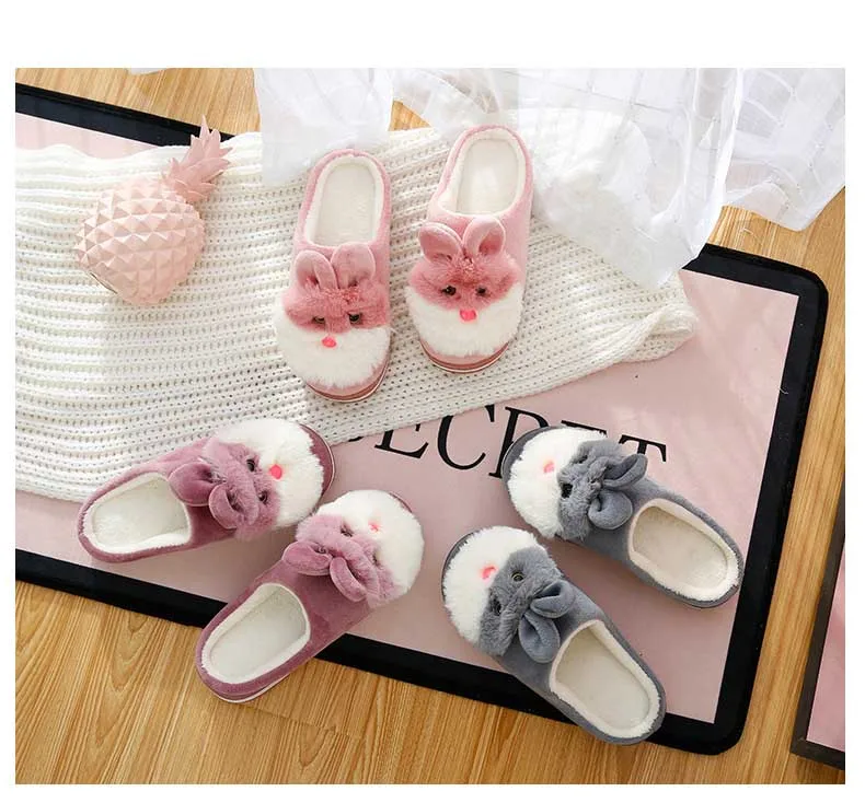 Cute Rabbit Warm Non Slip Soft Funny Slippers