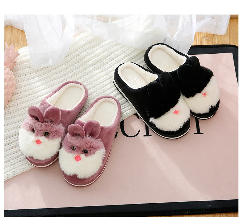 Cute Rabbit Warm Non Slip Soft Funny Slippers