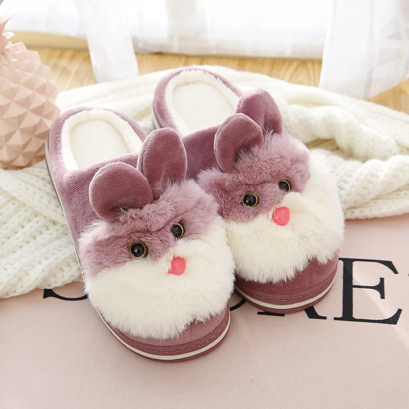Cute Rabbit Warm Non Slip Soft Funny Slippers