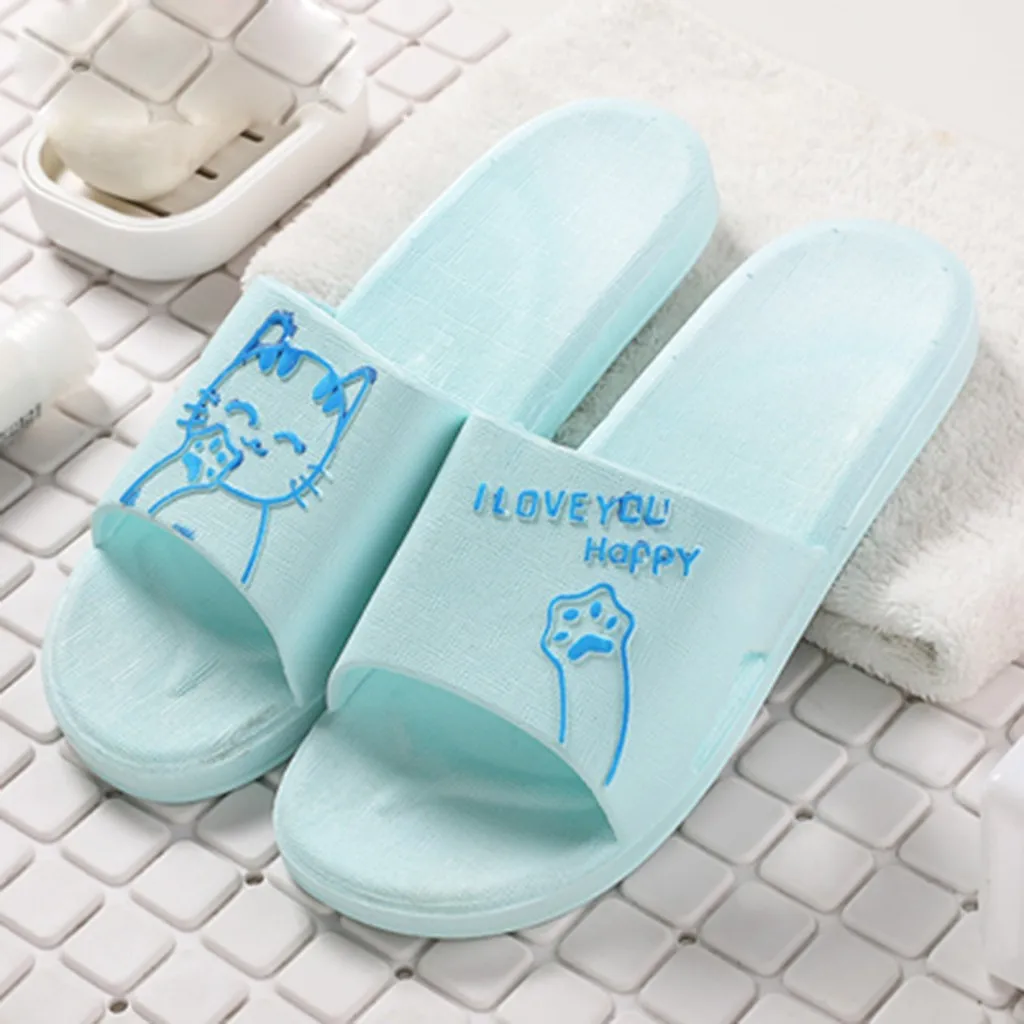 Cat Cartoon Indoor Slippers For Women