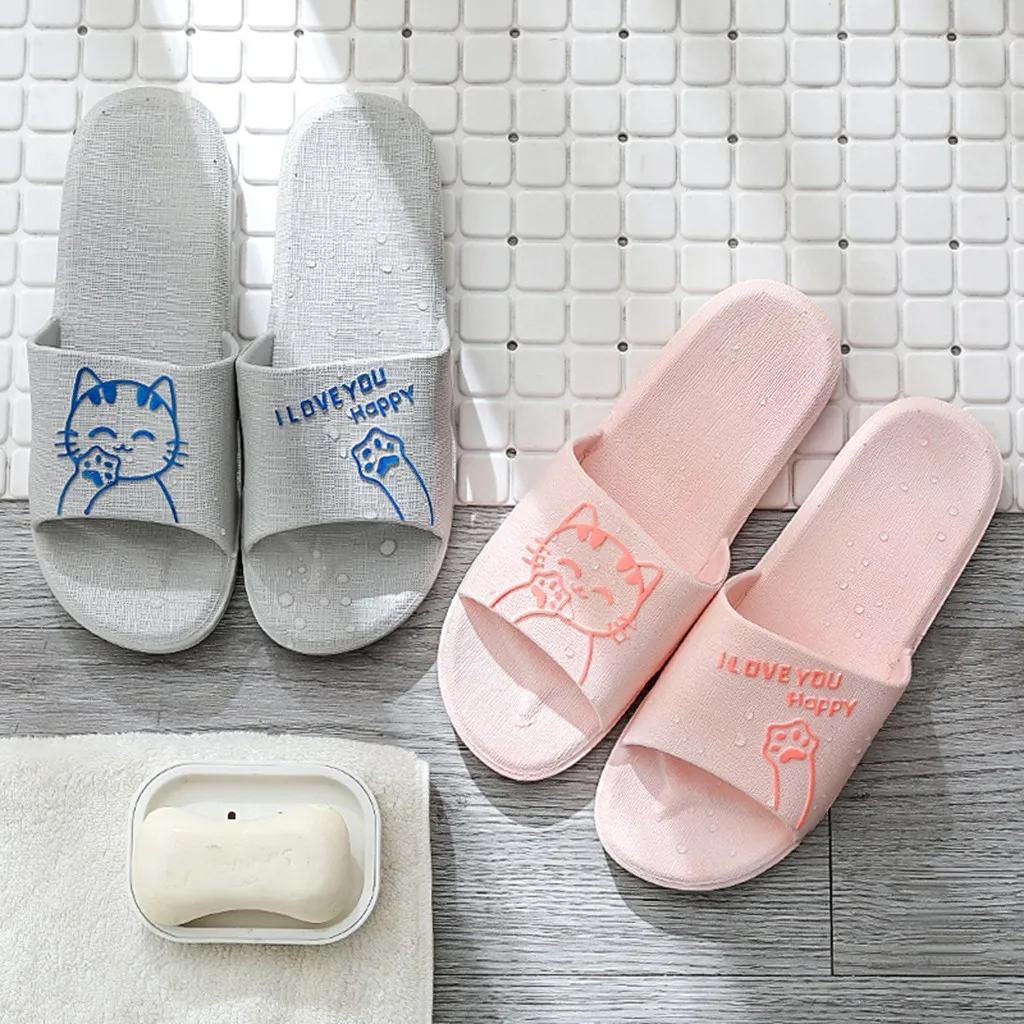 Cat Cartoon Indoor Slippers For Women