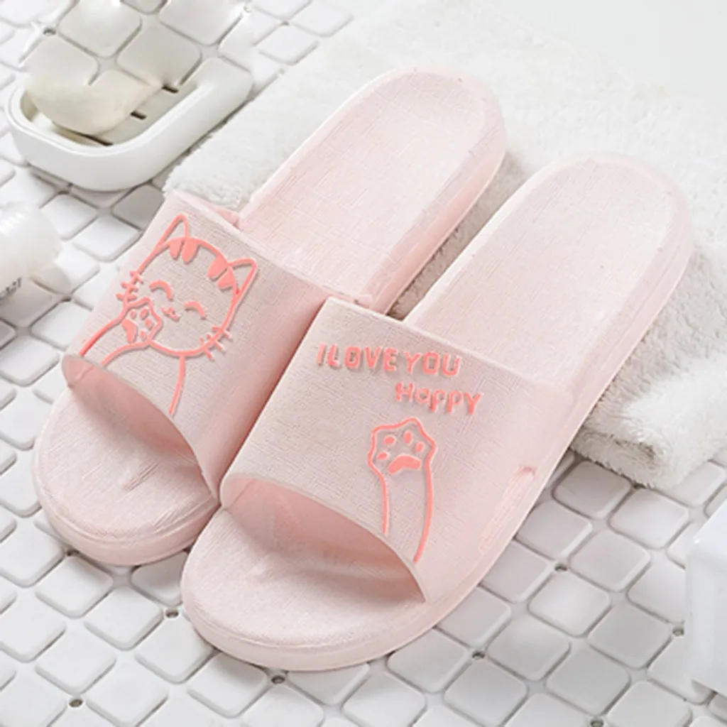 Cat Cartoon Indoor Slippers For Women