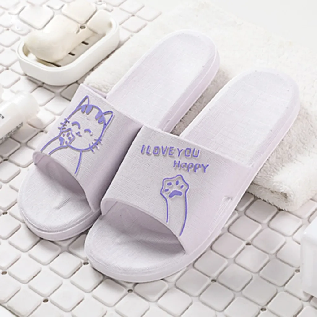 Cat Cartoon Indoor Slippers For Women