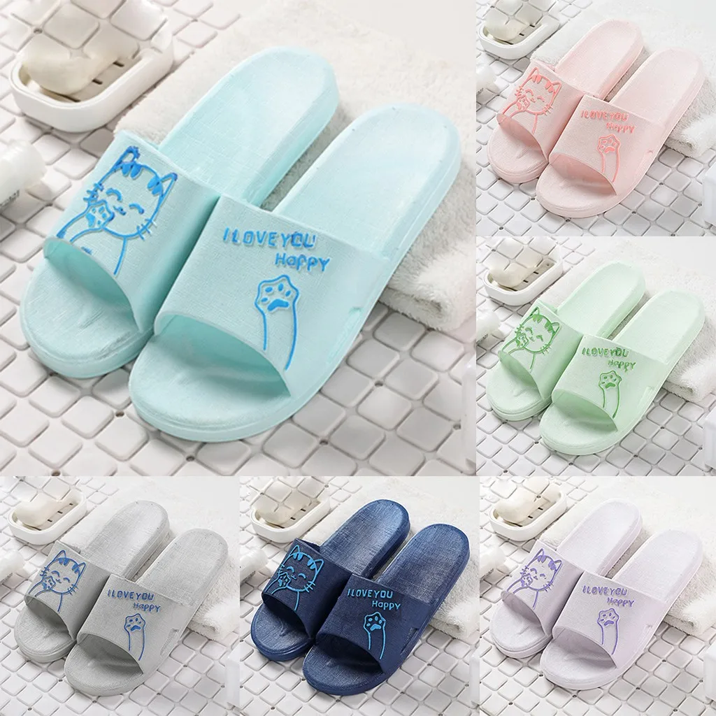 Cat Cartoon Indoor Slippers For Women