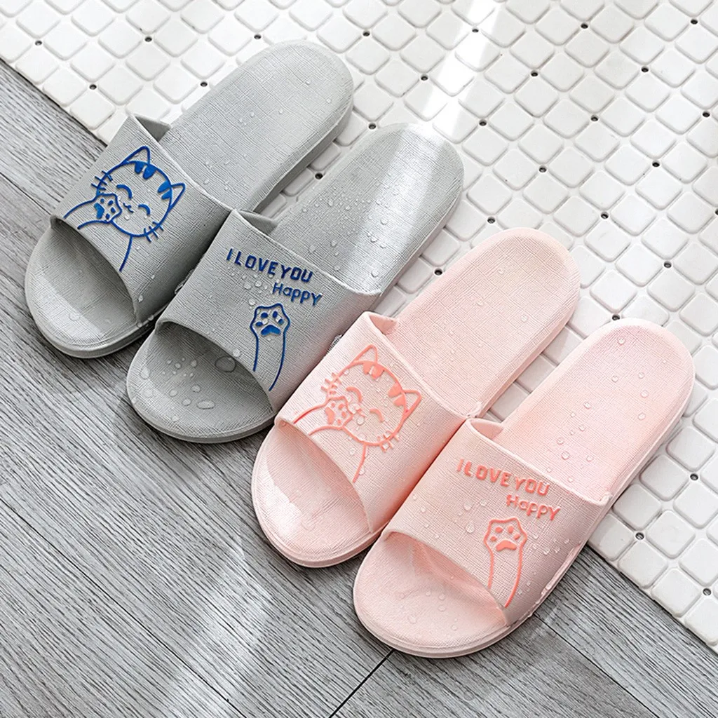 Cat Cartoon Indoor Slippers For Women