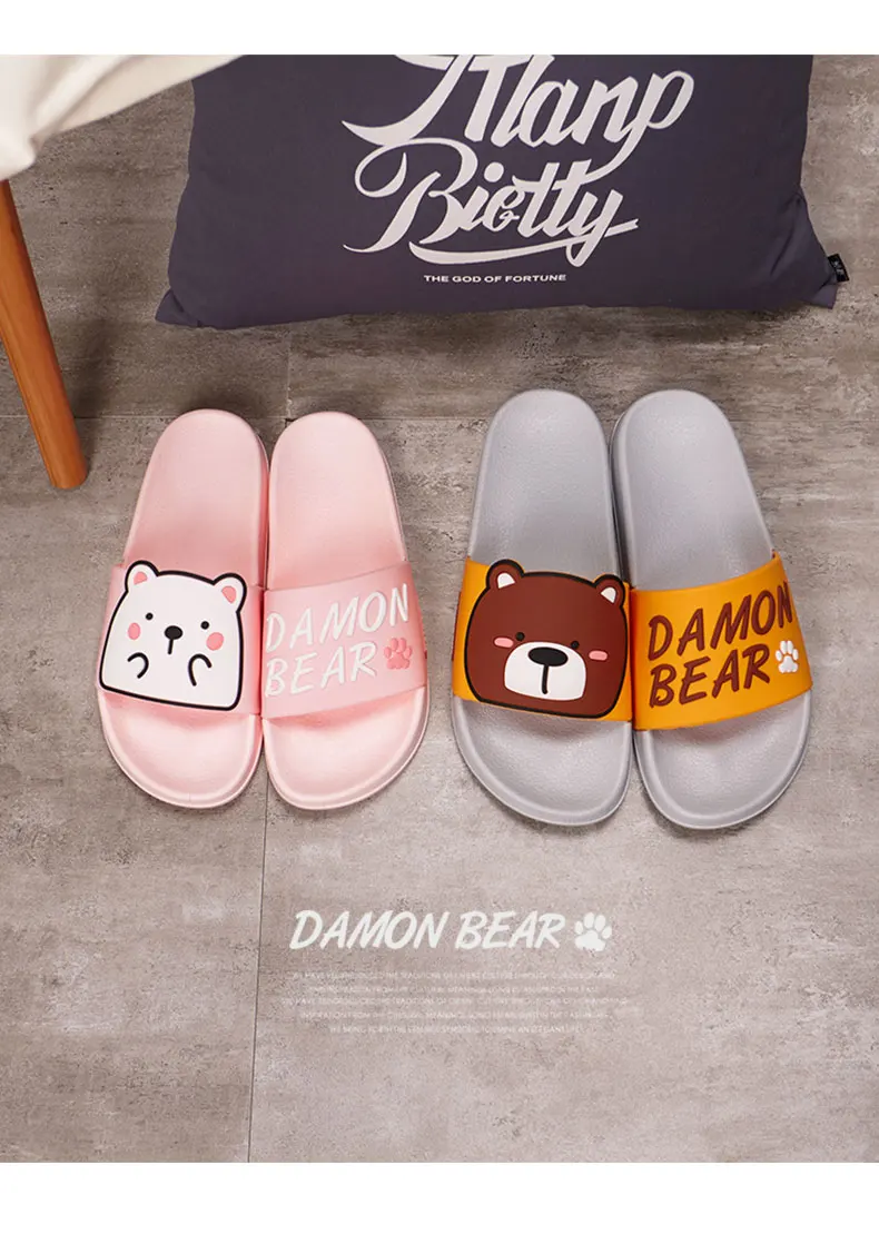 Damon Bear Flip Flops Platform Slippers