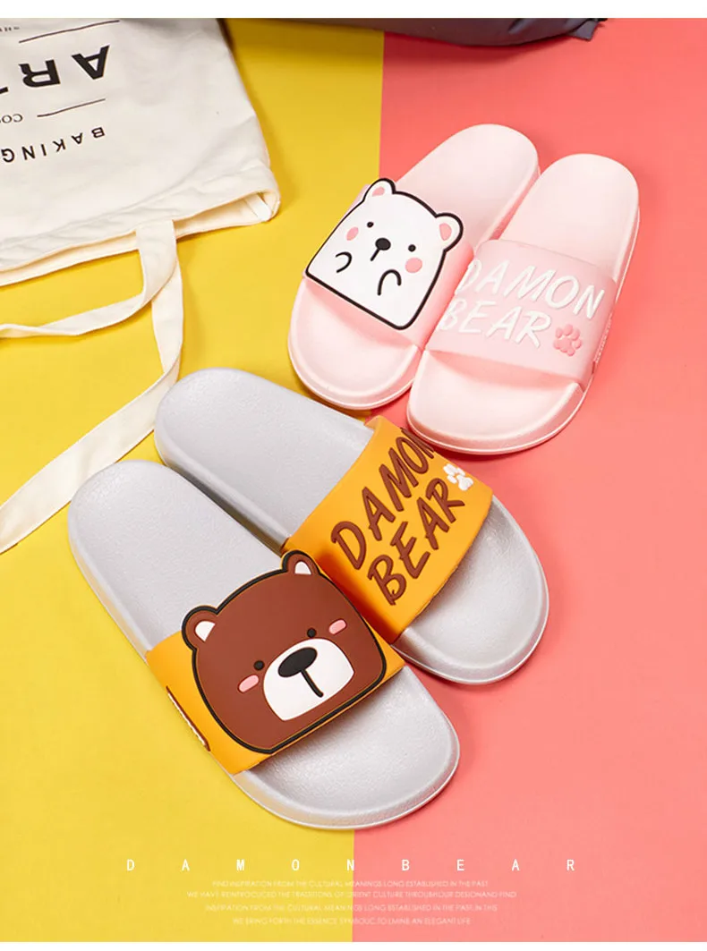 Damon Bear Flip Flops Platform Slippers