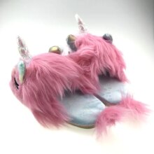 Unicorn Ice Cream Pink Plush Cotton Slippers Unicorn Ice Cream Pink Plush Cotton Slippers