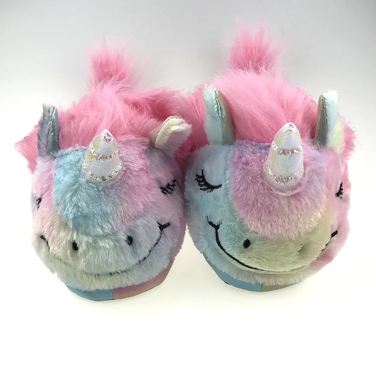 Unicorn Ice Cream Pink Plush Cotton Slippers