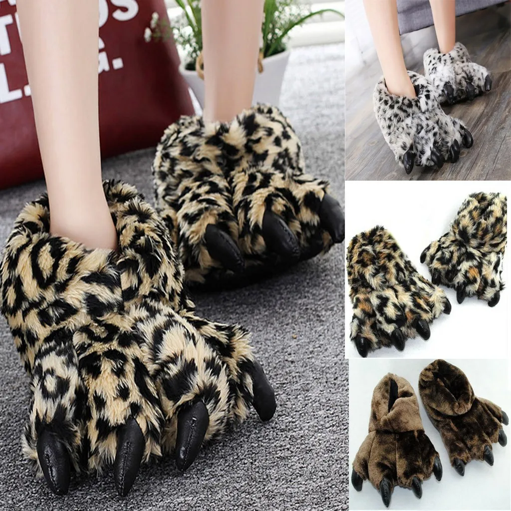 Animal Monster Paw Plush Shoes