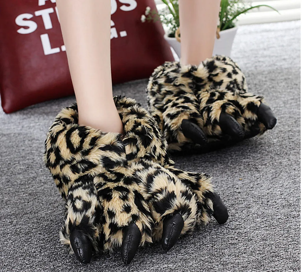 Animal Monster Paw Plush Shoes