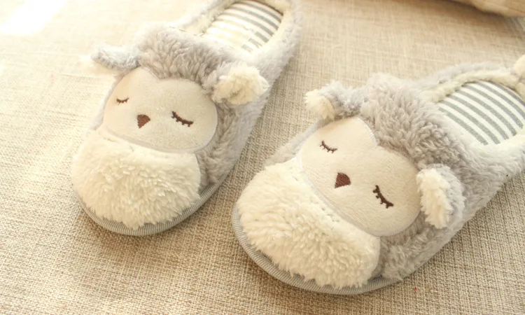 Cartoon Owl Plush Soft Comfortable Slippers
