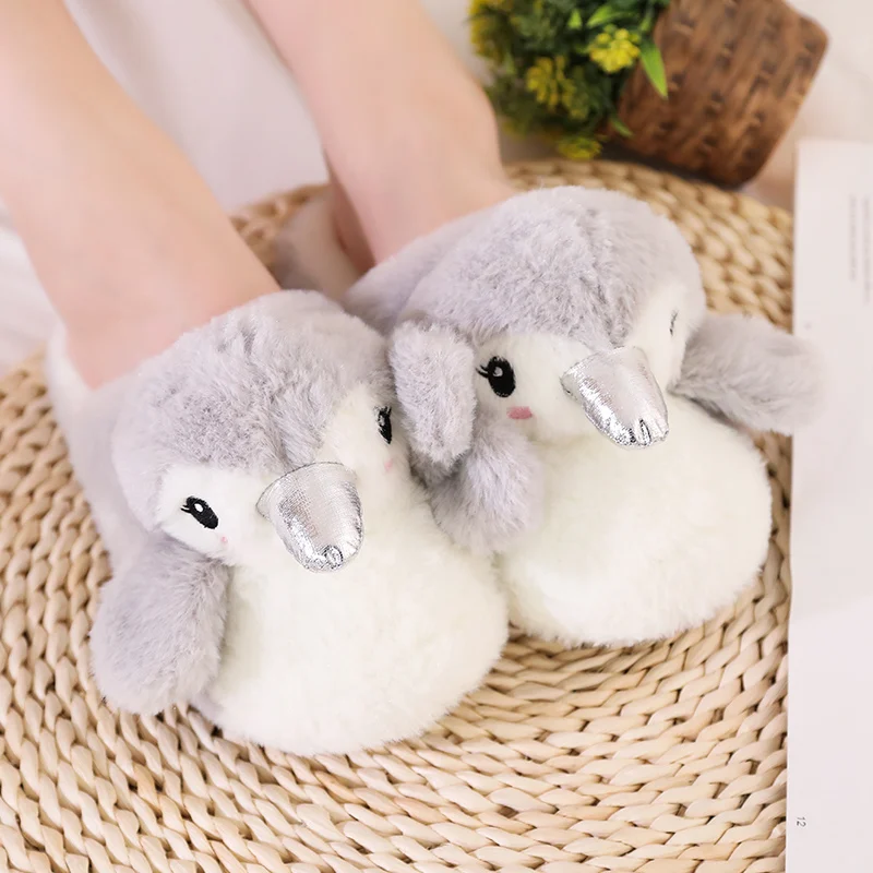 Animal Penguin/Giraffe/Elk Floor Soft Warm Shoes