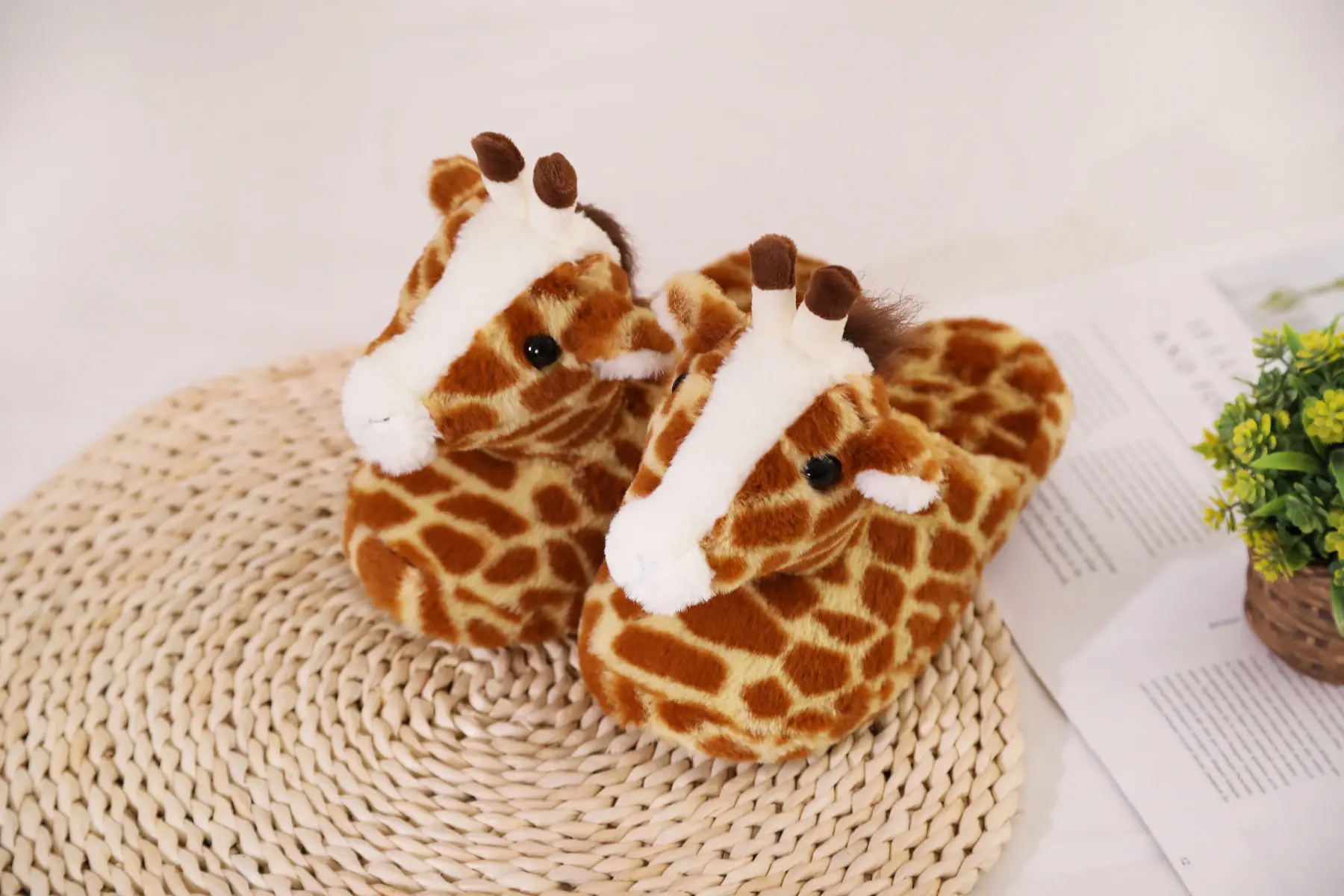 Animal Penguin/Giraffe/Elk Floor Soft Warm Shoes