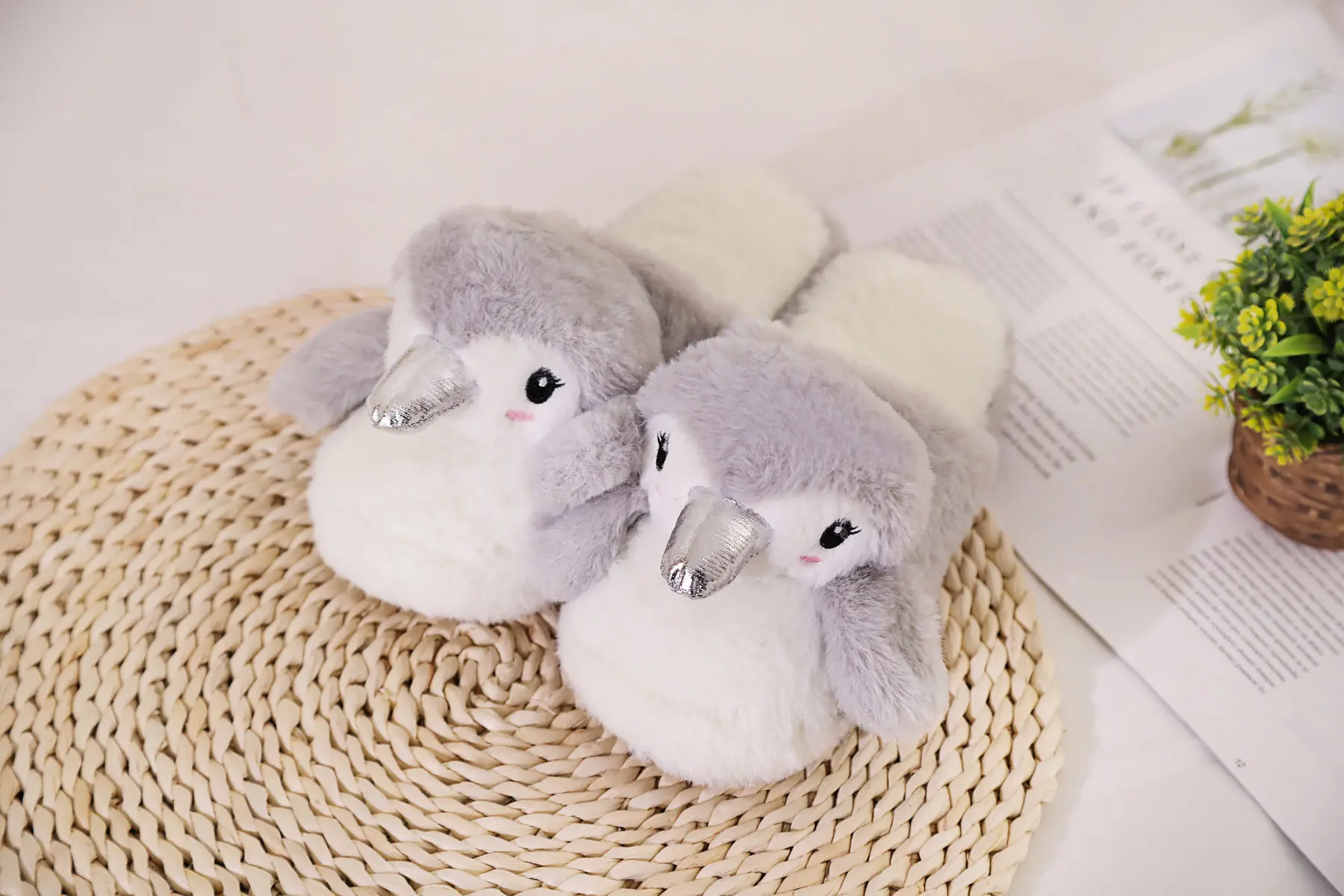 Animal Penguin/Giraffe/Elk Floor Soft Warm Shoes