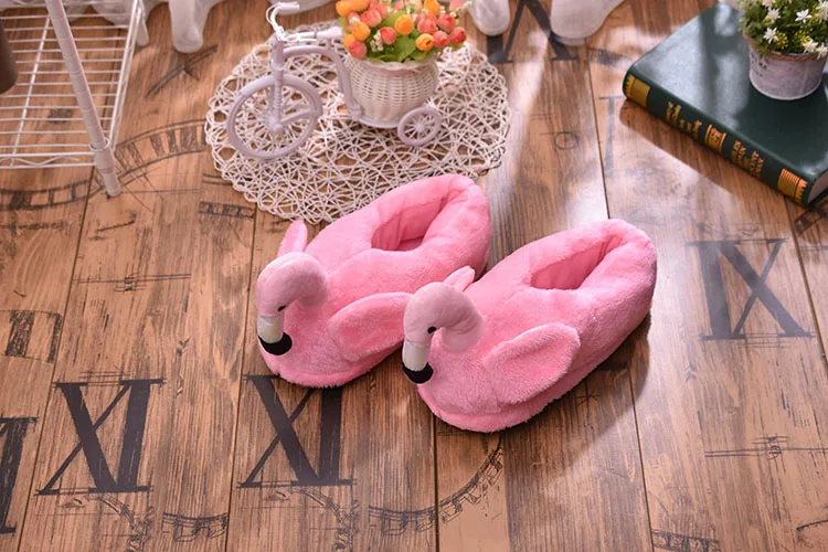 Flamingo Suede Short Plush Warm Flat Indoor Shoes Flamingo Suede Short Plush Warm Flat Indoor Shoes