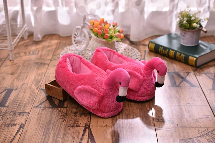 Flamingo Suede Short Plush Warm Flat Indoor Shoes Flamingo Suede Short Plush Warm Flat Indoor Shoes