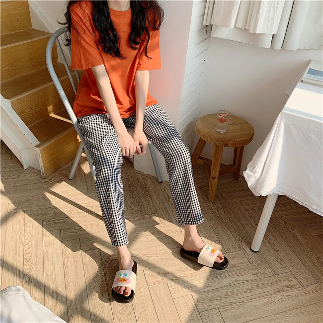 Harajuku Duck Cartoon Outside & Indoor Flip Flops Slippers