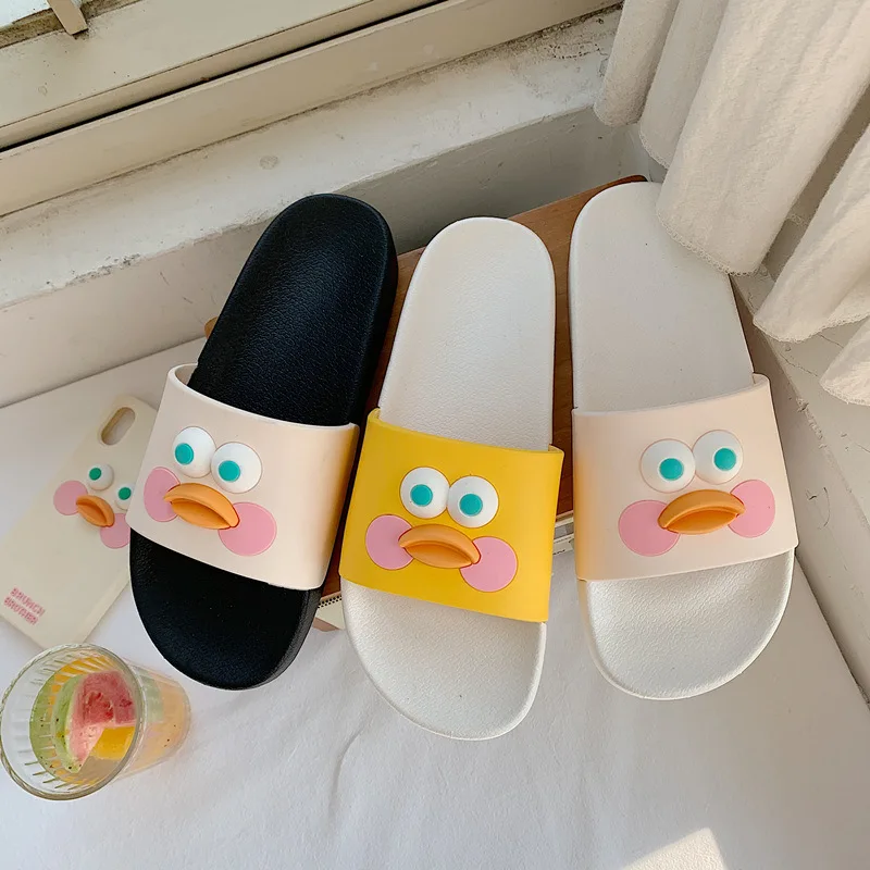 Harajuku Duck Cartoon Outside & Indoor Flip Flops Slippers