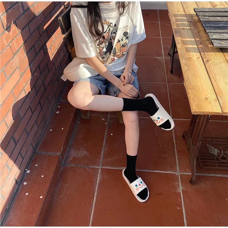 Cat Cartoon Smile Face Flat Platform Indoor Cute Slippers