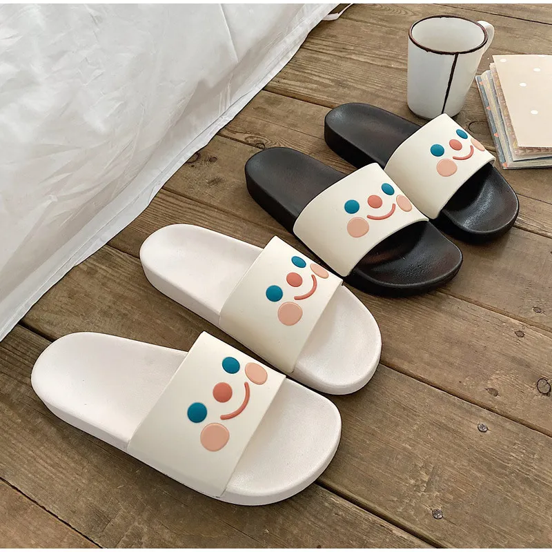 Cat Cartoon Smile Face Flat Platform Indoor Cute Slippers