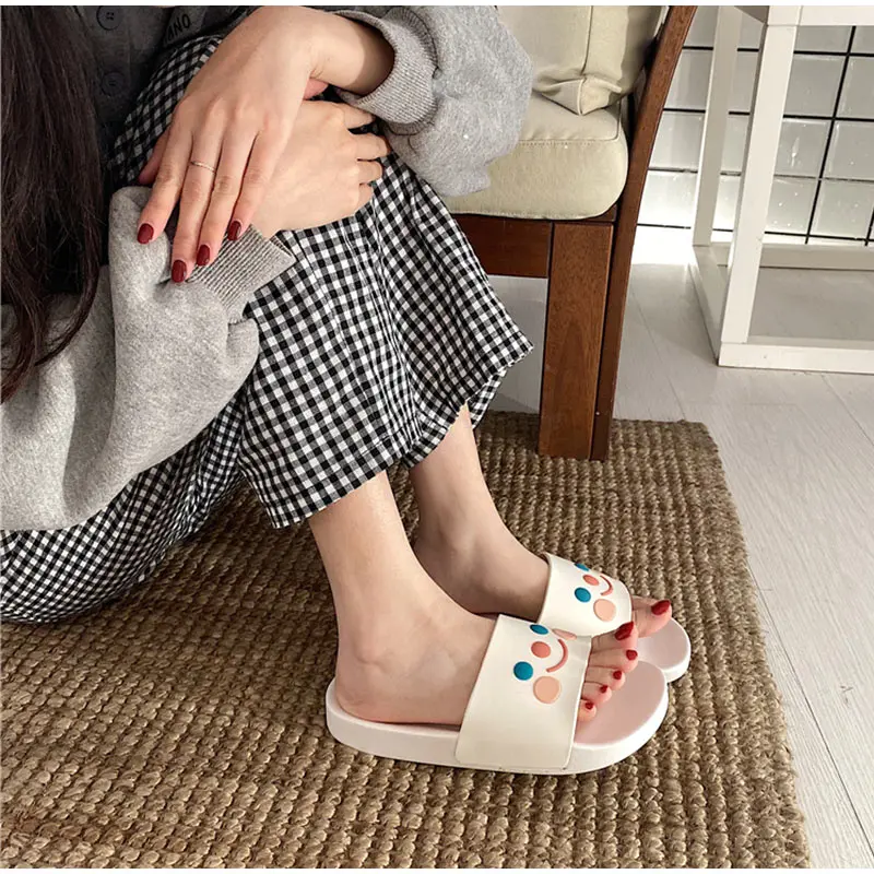 Cat Cartoon Smile Face Flat Platform Indoor Cute Slippers