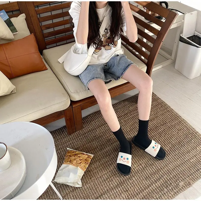 Cat Cartoon Smile Face Flat Platform Indoor Cute Slippers