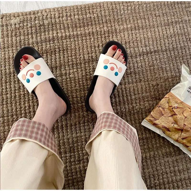 Cat Cartoon Smile Face Flat Platform Indoor Cute Slippers