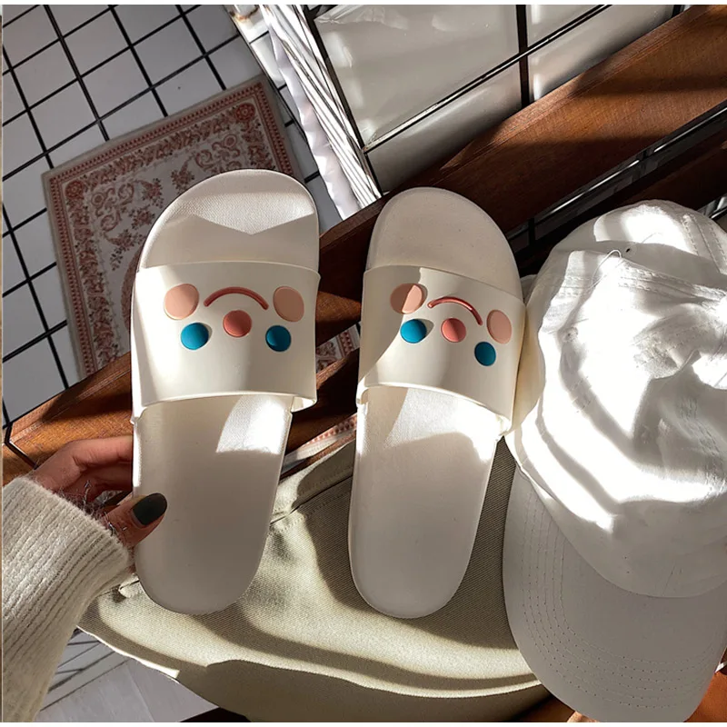 Cat Cartoon Smile Face Flat Platform Indoor Cute Slippers