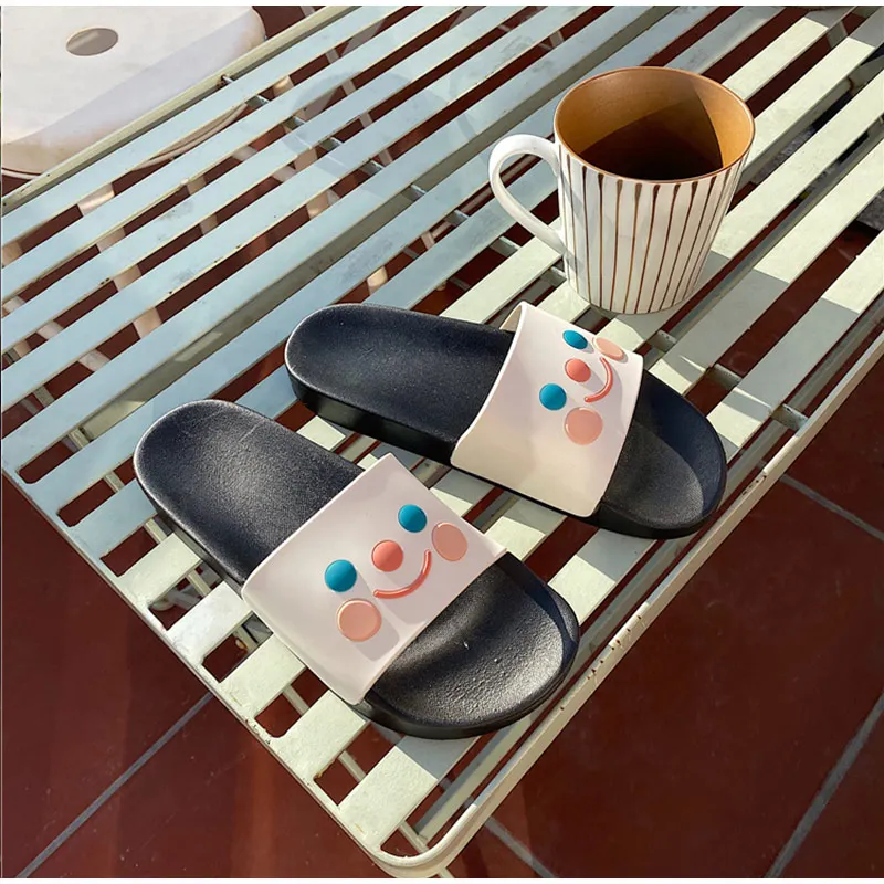 Cat Cartoon Smile Face Flat Platform Indoor Cute Slippers