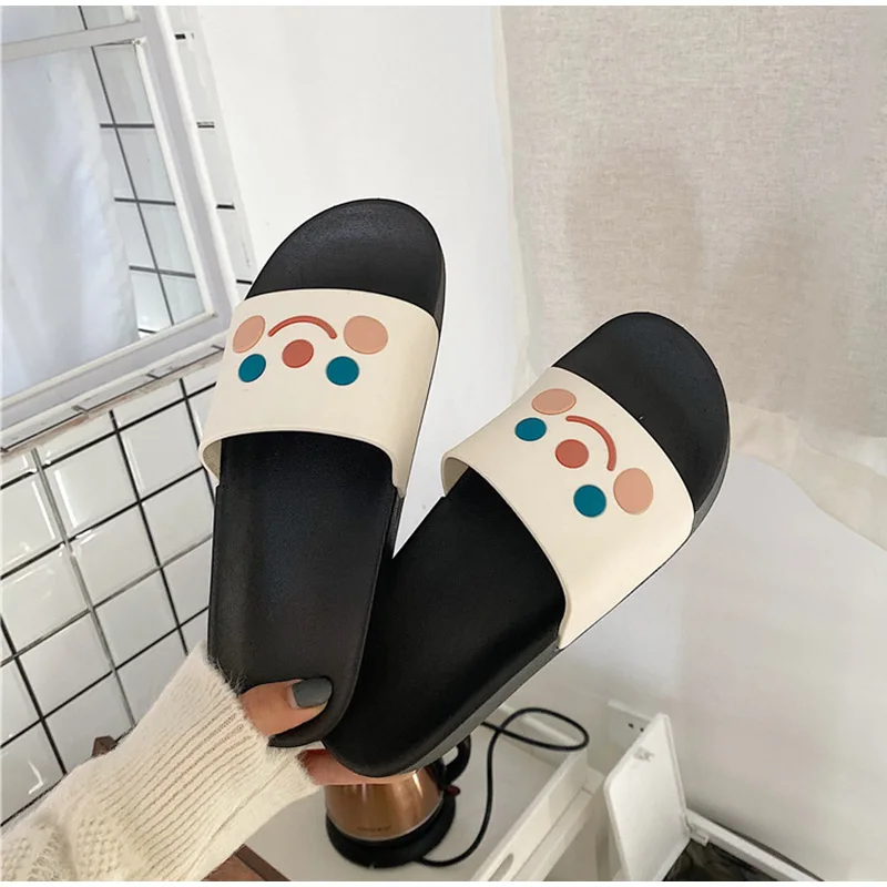 Cat Cartoon Smile Face Flat Platform Indoor Cute Slippers