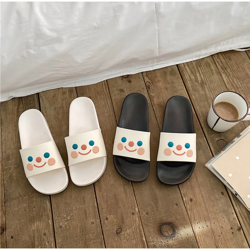 Cat Cartoon Smile Face Flat Platform Indoor Cute Slippers
