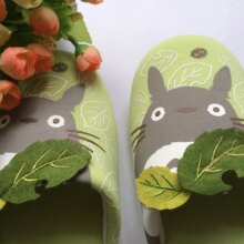 Green Leaf Totoro Cat Cartoon Flip Flops Comfortable Slippers Green Leaf Totoro Cat Cartoon Flip Flops Comfortable Slippers