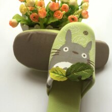 Green Leaf Totoro Cat Cartoon Flip Flops Comfortable Slippers Green Leaf Totoro Cat Cartoon Flip Flops Comfortable Slippers