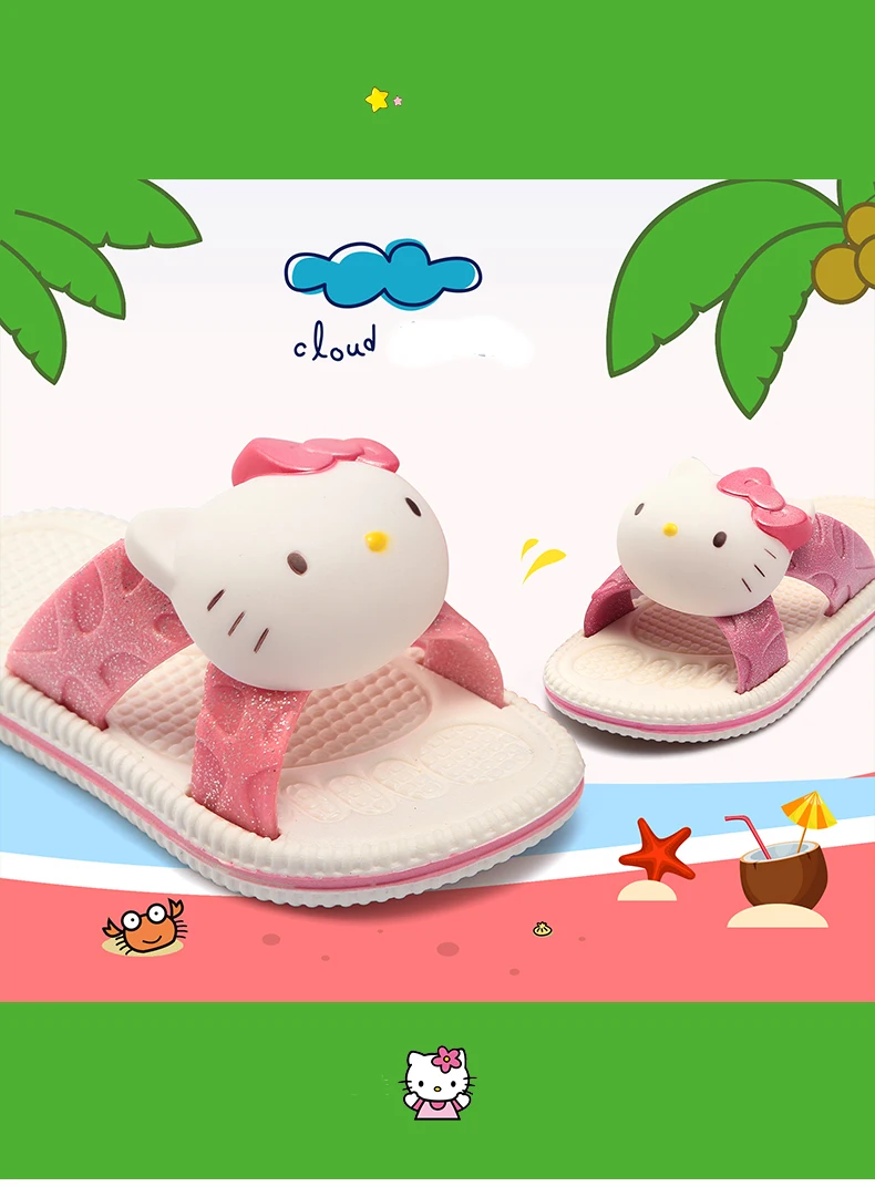Hello Kitten Cute Flip Flops Toe Outdoor Animal Slippers Hello Kitten Cute Flip Flops Toe Outdoor Animal Slippers