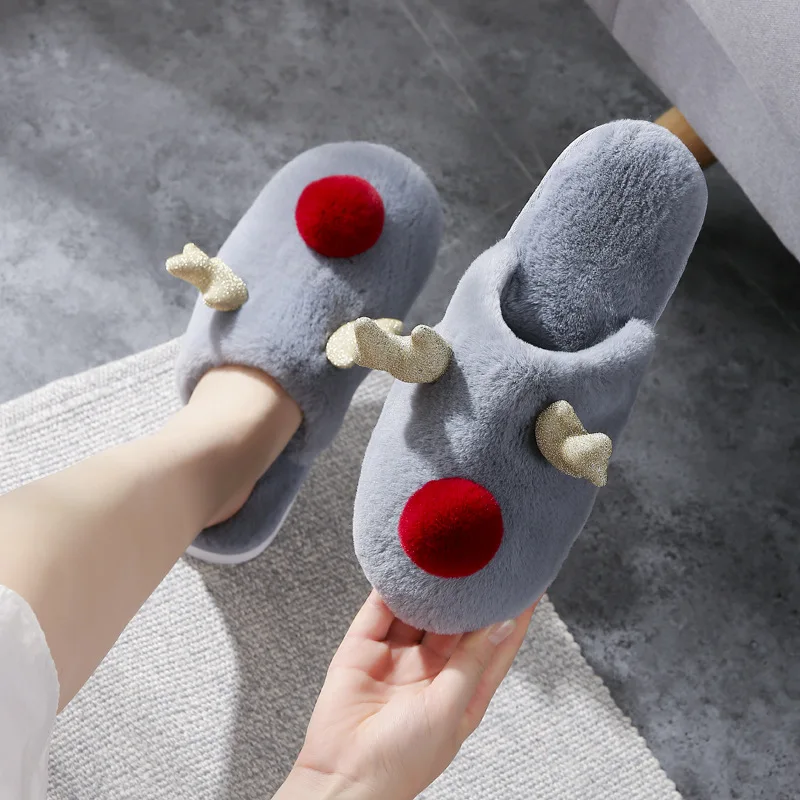 Reindeer Warm Non-slip Slippers For Women & Men Reindeer Warm Non-slip Slippers For Women & Men