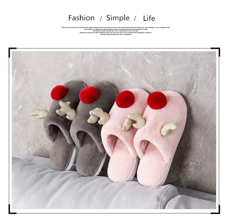 Reindeer Warm Non-slip Slippers For Women & Men Reindeer Warm Non-slip Slippers For Women & Men
