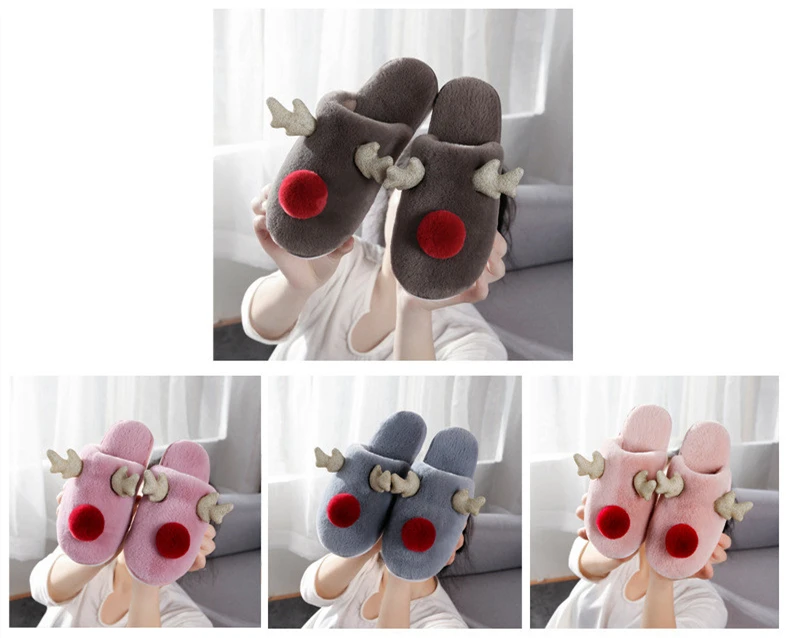 Reindeer Warm Non-slip Slippers For Women & Men Reindeer Warm Non-slip Slippers For Women & Men