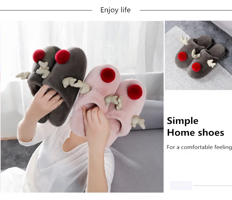 Reindeer Warm Non-slip Slippers For Women & Men Reindeer Warm Non-slip Slippers For Women & Men