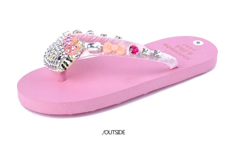 Kitty Cat Rhinestone Flip Flops Indoor Slippers For Women Kitty Cat Rhinestone Flip Flops Indoor Slippers For Women